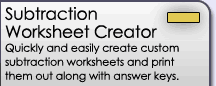 Subtraction Worksheet Creator: Quickly and easily create custom subtraction worksheets and print them out along with answer sheets.